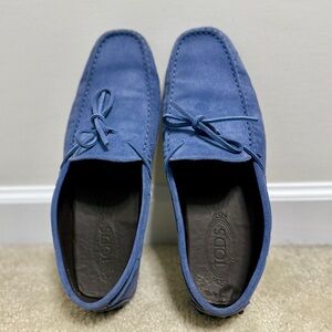 Tod's Blue Suede Gommino Driving Shoes